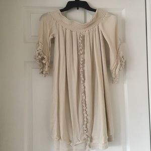 Off-white off-the-shoulder summer dress